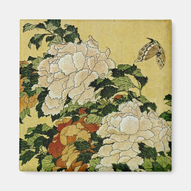 Peonier och Butterfly Magnet (Framsidan)