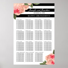 Peonier och Rand Säten Arrangemang Poster