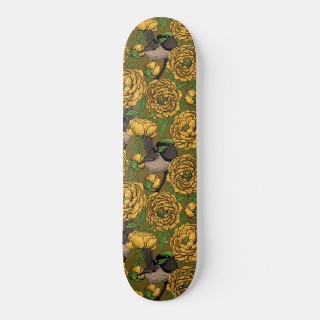 Peonier och ryssar mini skateboard bräda 18,5 cm (Framsida)