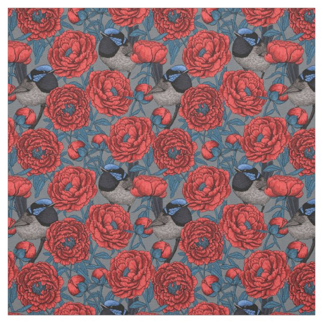 Peonier och ryssar tyg (Provkarta)