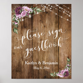 Peonier, Wood & Ljus, skriv under vår gästbok Poster