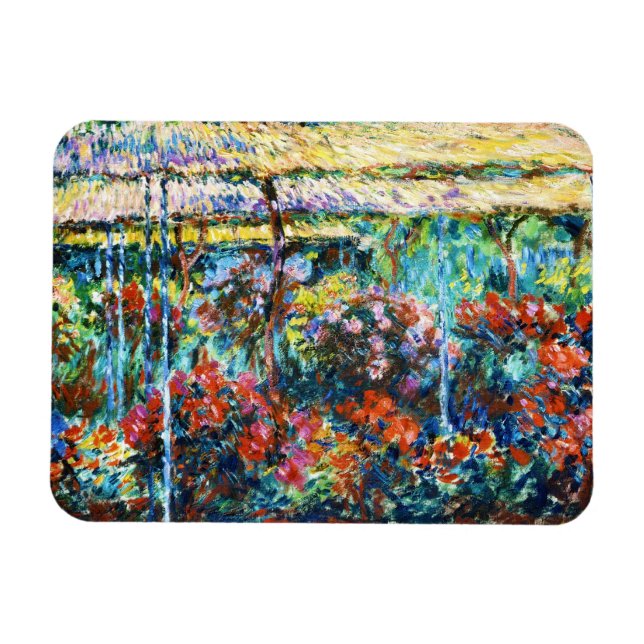 Peonies, 1887 Claude Monet coola, gammal, mästare Magnet (Horisontell)