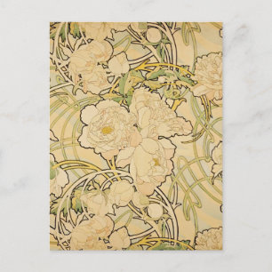 Peonies 1897 vykort
