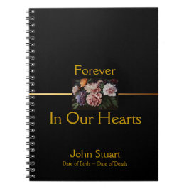 Peonies 2 Memorial Funeral Guest Bok SpNB Anteckningsbok Med Spiral