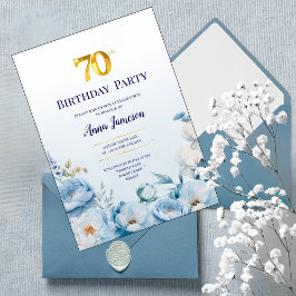 Peonies 70:e födelsedagsfest inbjudan