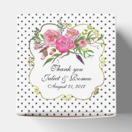 Peonies and Dots Wedof Favor Gift Box Presentaskar