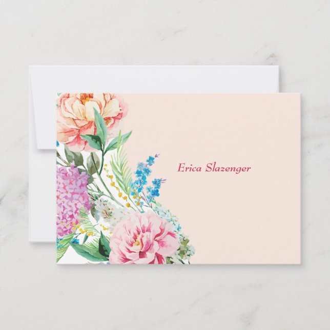 Peonies and Lilacs Note Card Anteckningskort (Framsida)