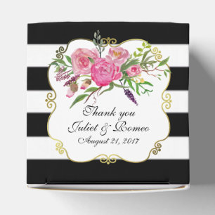 Peonies and Rand Wedding Favor Gift Box Presentaskar