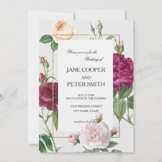 Peonies arrangement. Budget Wedding Invitation Inbjudningar