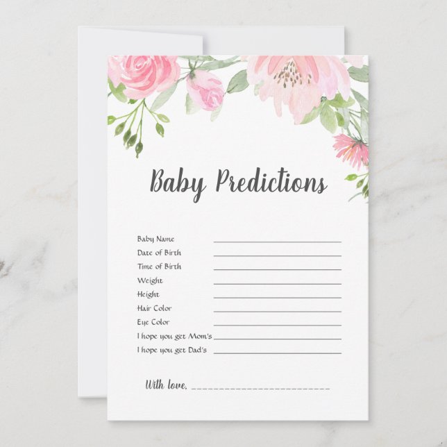 Peonies Baby Predictions Game (Framsida)