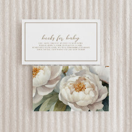 Peonies Baby Shower Böcker för Baby Inneslutningsk Tilläggskort