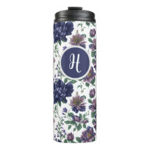 Peonies blommigt Thermal Tumbler med monogram