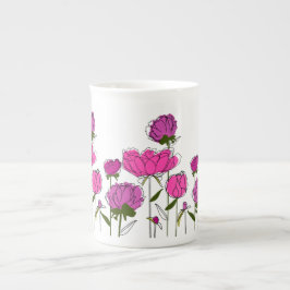 Peonies Bone China Mugg Benporslin Mugg