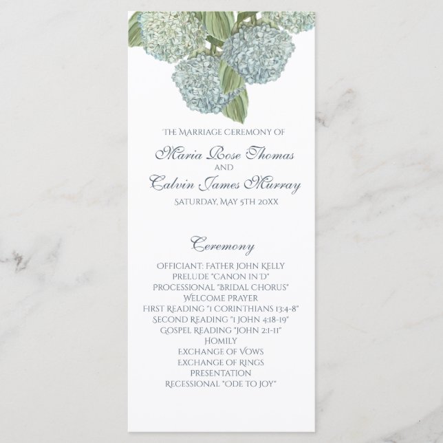 Peonies Bröllopsprogram Program (Framsida)