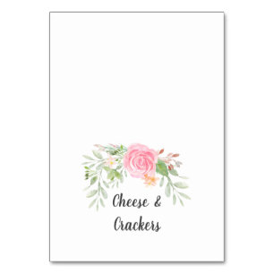peonies Buffet Food Labels Bordsnummer