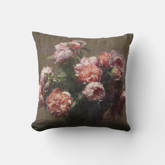 Peonies by Henri Fantin-Latour Dekorativ kudde (Framsida)