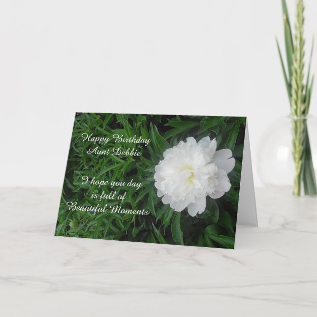 Peonies Card för personlig Moster Kort (Framsida)