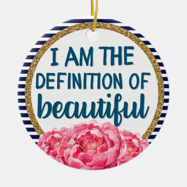 Peonies Definition av vacker inspiration Julgransprydnad Keramik (Framsidan)