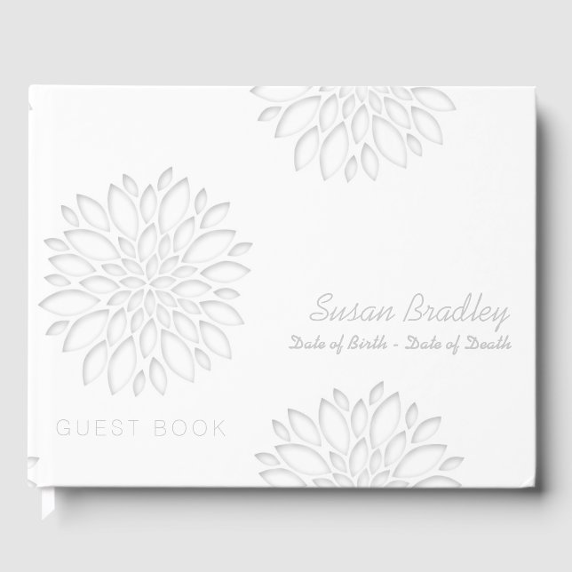 Peonies Digital Papper cut-out 3 Memorial HCGB Gästböcker (Framsida)