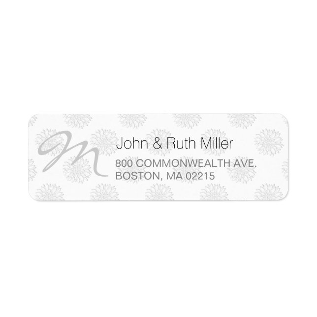 Peonies Digital Papper cut-out Return-adressetiket Returadress Etikett (Framsidan)