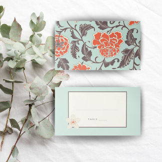 PEONIES DUSKY GRÖNT CHINOISERIE PLACERINGSKORT