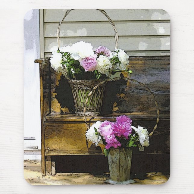 Peonies Flowers Photo Mousepads Musmatta (Framsidan)