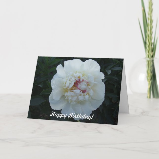 Peonies Grattis på födelsedagen Card Kort (Framsida)