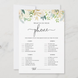 Peonies Guld Glitter What's on Your Mobil Shower Inbjudningar