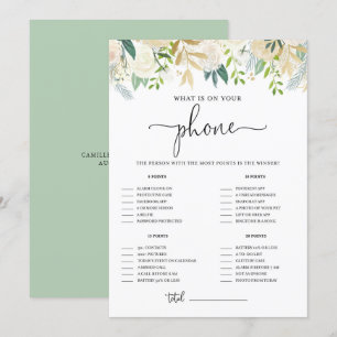Peonies Guld Glitter What's on Your Mobil Shower Inbjudningar