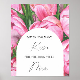 Peonies - Hur många kisses möhippa-spel? Poster
