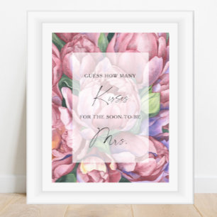 Peonies - Hur många kisses möhippa-spel? Poster