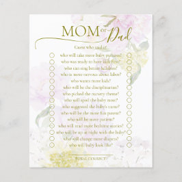 Peonies Hydrangea Baby Shower Game Mamma eller Pap