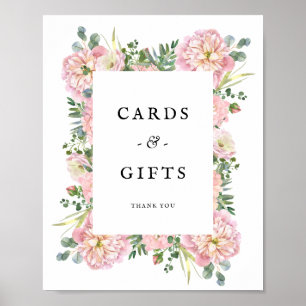 Peonies Hydrangea Eucalyptus Cards Gifts Poster