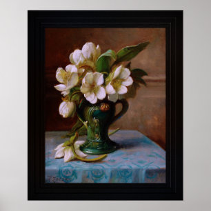 Peonies In A Vas av Hans Zatzka Poster