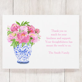 Peonies in Chinoiserie Vas - Sympathy Tack Anteckningskort