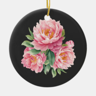 Peonies Julgransprydnad Keramik