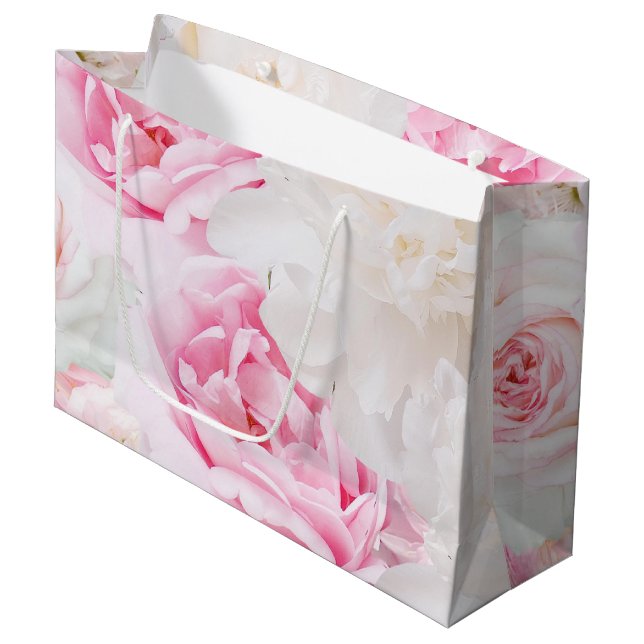 Peonies Large Gift Bag (Framsidan Vinklad)