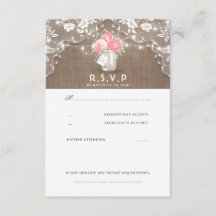 Peonies Mason Burk Rustic Bröllop OSA Card