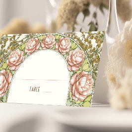 Peonies Namn-kort Bröllop Bord Vintage Placeringskort