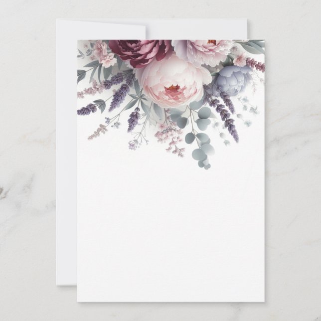 Peonies och Lavender Inbjudningar (Framsida)