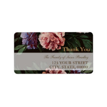 Peonies Painting 2 Family Tack Address-etikett