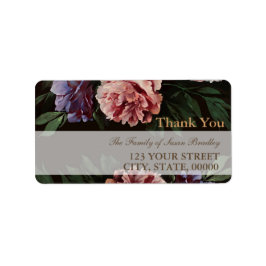 Peonies Painting 2 Family Tack Address-etikett Adressetikett