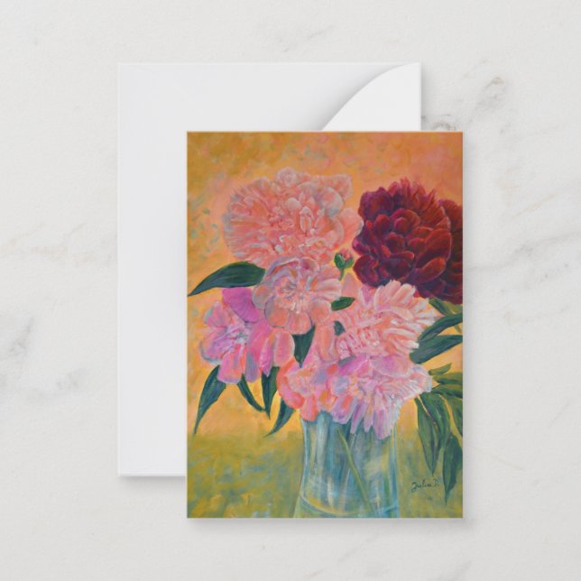 Peonies Painting Anteckningskort (Framsida)