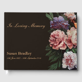 Peonies Painting Memorial Funeral Guest Bok 1