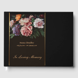 Peonies Painting Memorial Funeral Guest Bok 2
