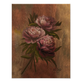 Peonies Poster 11x14