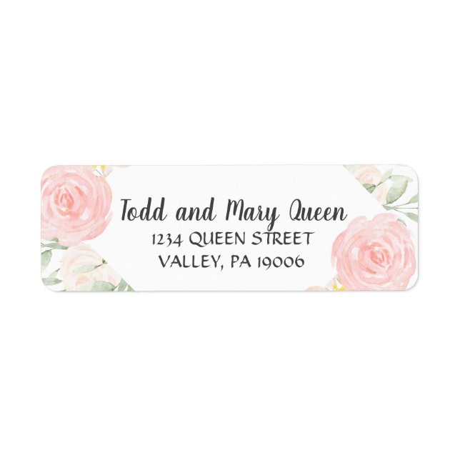  Peonies Returetiketter Returadress Etikett (Framsidan)