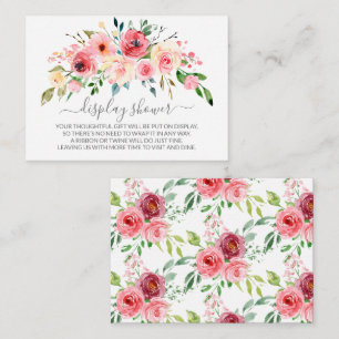 Peonies Ro Blommigt Baby Shower Gift Visning Tilläggskort