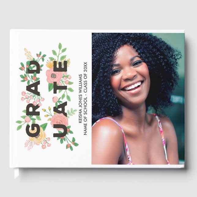 Peonies & Ro Blommigt Student - Foto Gästböcker (Framsida)