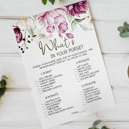 Peonies Rosa Blommigt Spame Whare in your Purse Flygblad